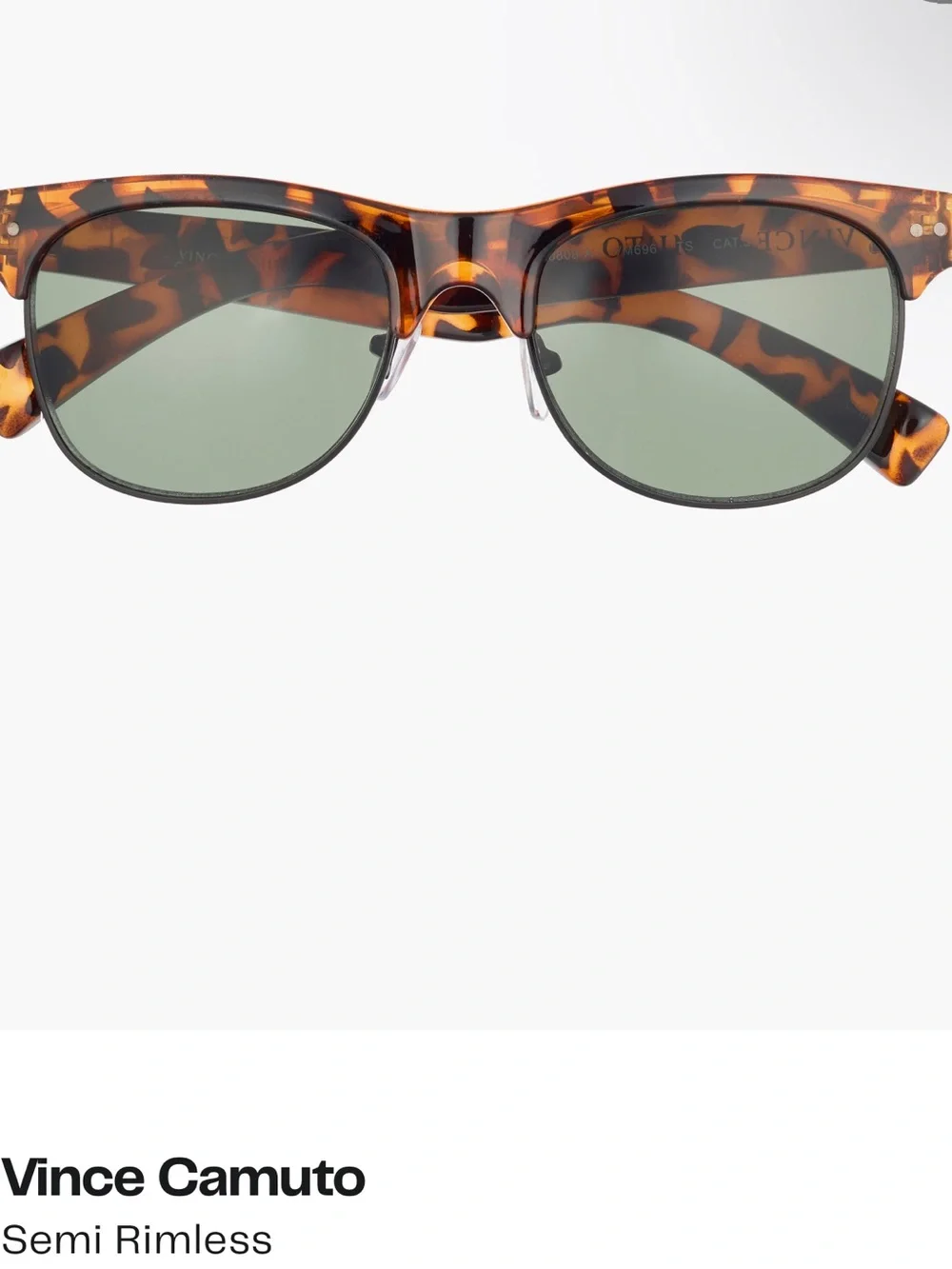 Vince Camuto Tortoiseshell Sunglasses Semi-rimless NWT